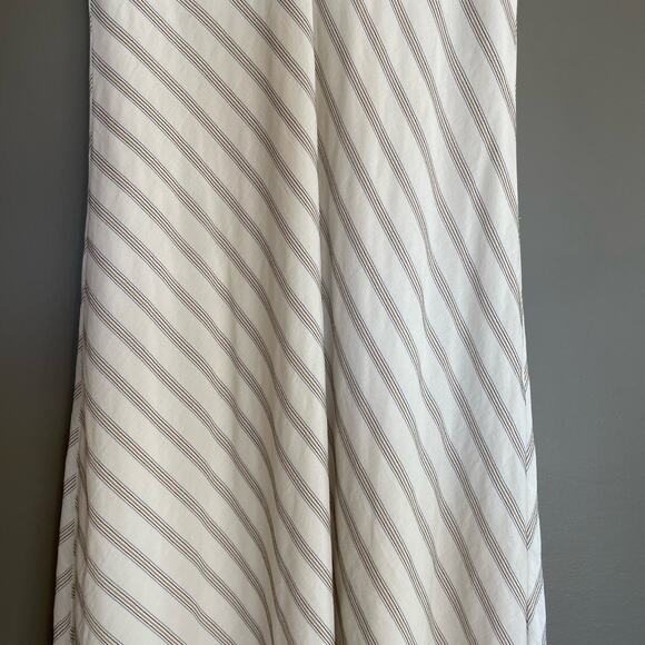 FRAME Striped Bias Slip Dress Size Small Cream Tan Maxi Midi Chic Sexy Neutrals - Picture 14 of 16